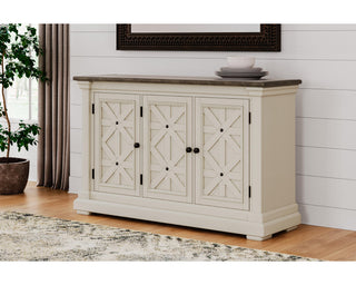 Bolanburg Dining Table, 4 Chairs, Bench, Server and Display Cabinet
