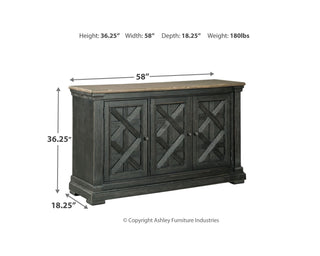 Tyler Creek Counter Height Table with 4 Barstools, Server and Display Cabinet