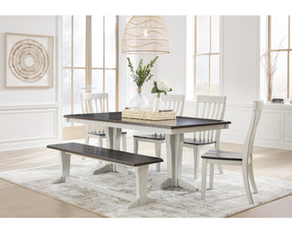 Darborn Dining Table, 4 Chairs and Bench