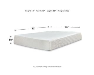 10 Inch Chime Memory Foam King Mattress and Foundation