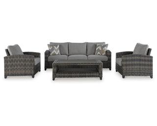 Oasis Court Outdoor Sofa/Chairs/Table Set (Set of 4)