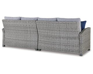 Naples Beach Outdoor Right and Left-arm Facing Loveseat with Cushion (Set of 2)