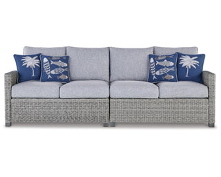 Naples Beach Outdoor Right and Left-arm Facing Loveseat with Cushion (Set of 2)