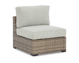 Calworth Outdoor Armless Chair with Cushion (Set of 2)