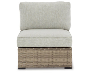 Calworth Outdoor Armless Chair with Cushion (Set of 2)