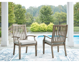 Rainier Ranch Outdoor Arm Chair with Cushion (Set of 2)