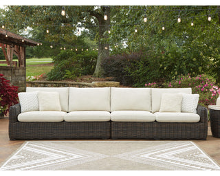 Kimora Outdoor Right and Left-arm Facing Loveseat with Cushion (Set of 2)