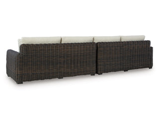 Kimora Outdoor Right and Left-arm Facing Loveseat with Cushion (Set of 2)