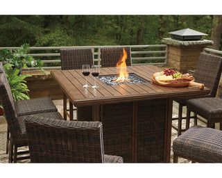 Paradise Trail Bar Table with Fire Pit