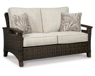 Paradise Trail Outdoor Loveseat, Fire Pit Table and 2 Lounge Chairs