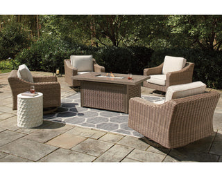Beachcroft 5-Piece Outdoor Fire Pit Table with 4 Chairs