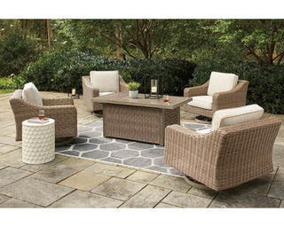 Beachcroft 5-Piece Outdoor Fire Pit Table with 4 Chairs