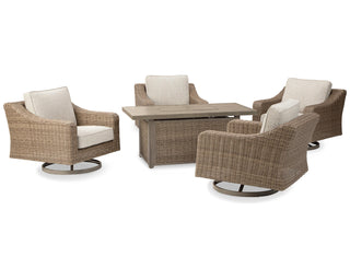 Beachcroft 5-Piece Outdoor Fire Pit Table with 4 Chairs