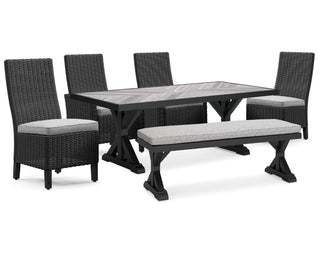 Beachcroft Outdoor Dining Table, 4 Chairs and Bench