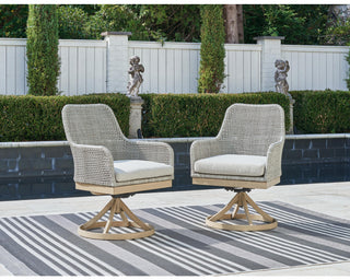 Seton Creek Outdoor Swivel Dining Chair (Set of 2)