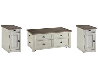 Bolanburg Coffee Table and 2 Chairside End Tables