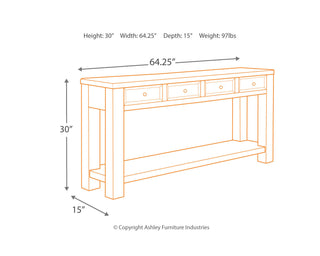 Gavelston Sofa/Console Table