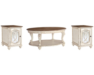 Realyn Coffee Table and 2 End Tables