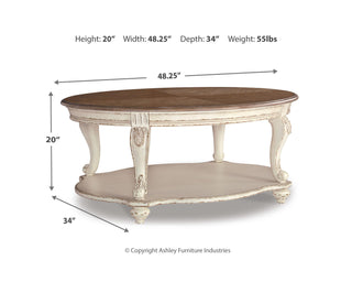 Realyn Coffee Table and 2 End Tables