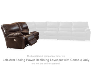 Family Circle Left-Arm Facing Power Reclining Loveseat with Console