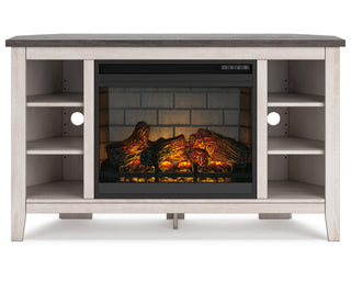 Dorrinson Corner TV Stand with Electric Fireplace