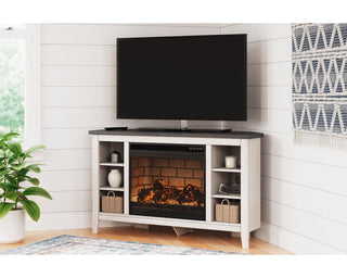 Dorrinson Corner TV Stand with Electric Fireplace