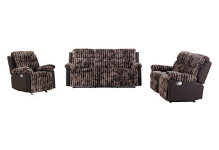U6028 BROWN RECLINING SOFA/CONSOLE RECLINING LOVESEAT/GLIDER RECLINER