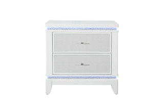 ALINA WHITE NIGHTSTAND WITH LED AND USB