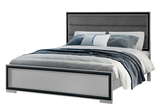 AMELIA GREY/BLACK KING BED, DRESSER, MIRROR, NIGHTSTAND