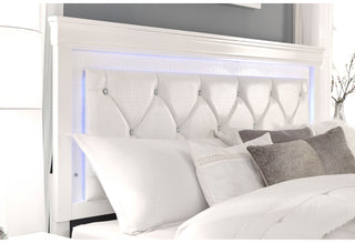 POMPEI METALLIC WHITE KING BED GROUP
