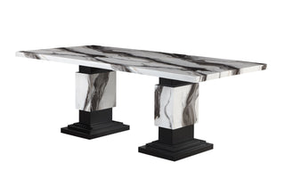 D12 DINING TABLE WHITE/BLACK BASE