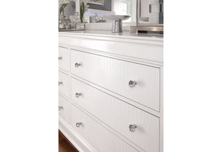 POMPEI METALLIC WHITE KING BED GROUP WITH LED