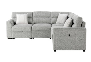 U9401 NICKEL SECTIONAL WITH 3 PILLOWS