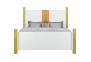 LOGAN WHITE/GOLD FULL BED