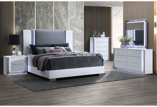 YLIME SMOOTH WHITE KING BED WITH LED