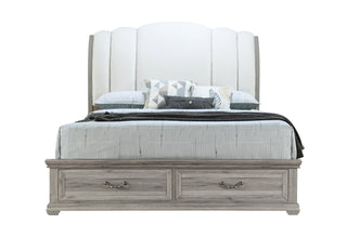 ROWAN NATURAL KING BED UPHOLSTERED HEADBOARD