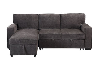 U0203 DARK GREY REVERSIBLE SOFA BED WITH USB
