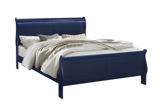 CHARLIE BLUE KING BED WITH LED