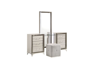 ZAMBRANO WHITE KING BED GROUP WITH VANITY SET