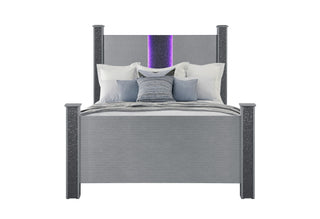 LOGAN SILVER FULL BED WITH LED AND SPEAKERS