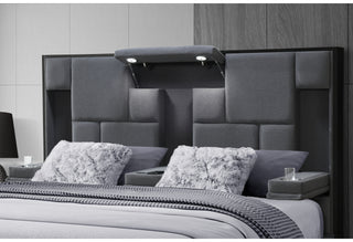 OSCAR DARK GREY 8 KING BED NO WOOD TRIM