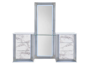 YLIME WHITE MARBLE VANITY WITH LED