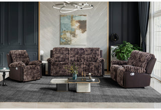U6028 BROWN RECLINING SOFA/CONSOLE RECLINING LOVESEAT/GLIDER RECLINER