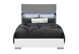 TALIA WHITE QUEEN BED WITH LED