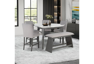 D8192 TRIANGLE BAR TABLE + 4 BAR STOOLS + BENCH