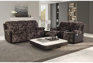 U6028 BROWN RECLINING SOFA/CONSOLE RECLINING LOVESEAT