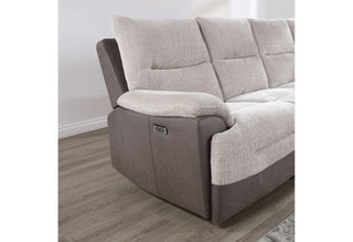 U3822 BEIGE/BROWN LEFT SIDE 1 POWER RECLINER WITH USB