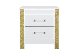 LOGAN WHITE GOLD NIGHTSTAND