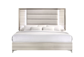 ZAMBRANO WHITE KING BED WITH LED