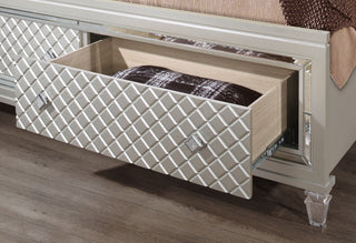 PARIS CHAMPAGNE QUEEN BED GROUP WITH LED